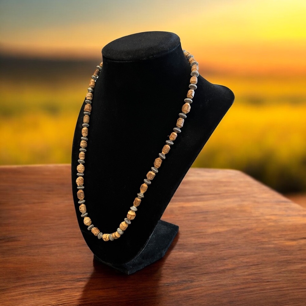 Man Necklace With Twig Beads